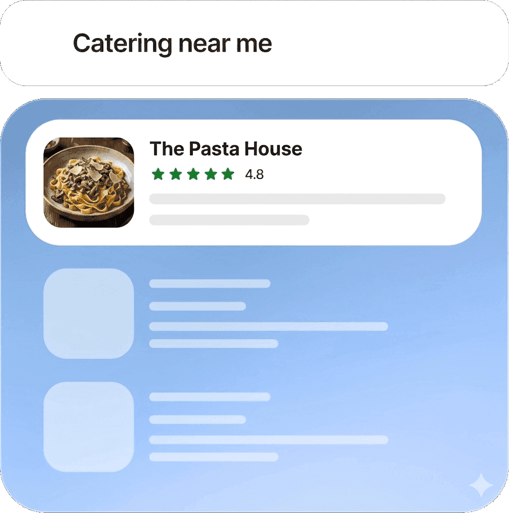 Your restaurant on Google for catering