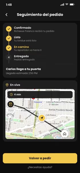 Rastreo en tiempo real del pedido