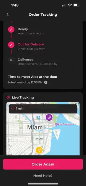 Real-time order tracking